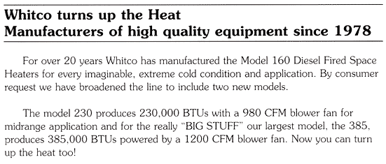 Whitco turns up the heat... Manufacturers of high quality equipment since 1978!