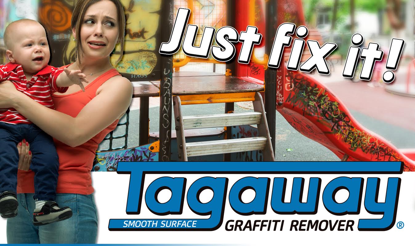 a playground with graffiti all over it that is need of the tagaway, best graffiti removal