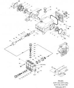 CAT Pump 3CP1130 parts breakdown