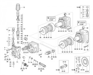Comet Pressure Washer Pump AXD 2020 E 6501.0010.00 exploded view