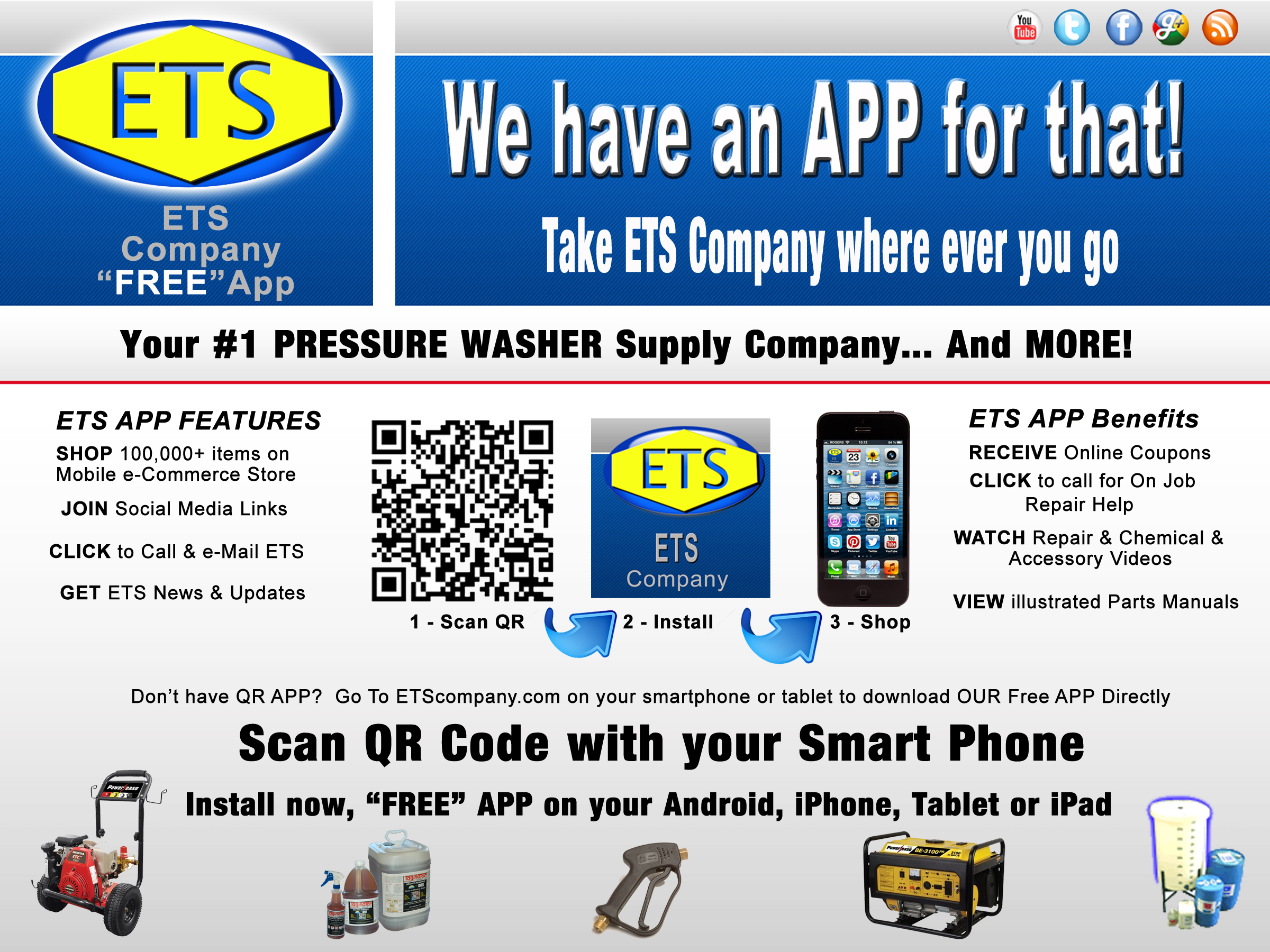 ETS Company&hellip;We have an APP for That! ETS Company Pressure Washers