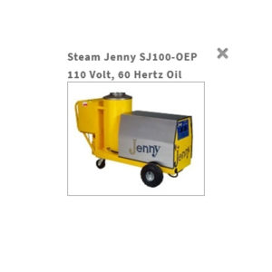 Steam Jenny SJ100-OEP 110 volt, oil fired steam cleaner