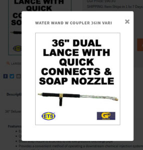 36" dual lance with quick coupler & soap nozzle