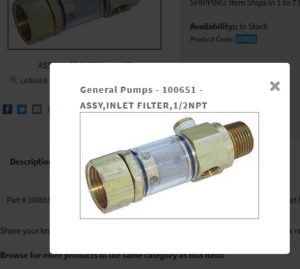General Pump with a 100651 assembly inlet filter