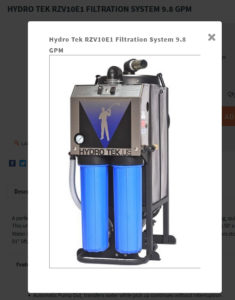 RZV10E1 - The Hydro Tek Filtration system